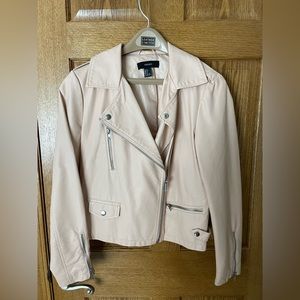 LIGHT PINK faux leather jacket. Forever 21 size small